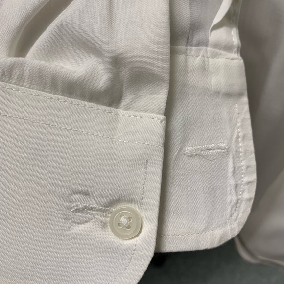 Retro Ivory Pleated Plain Collar Shirt - Picture 3 of 4